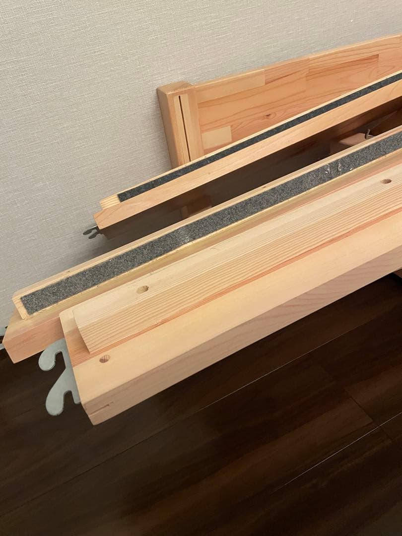 木製シングルベッドフレーム×2 引き出し×2