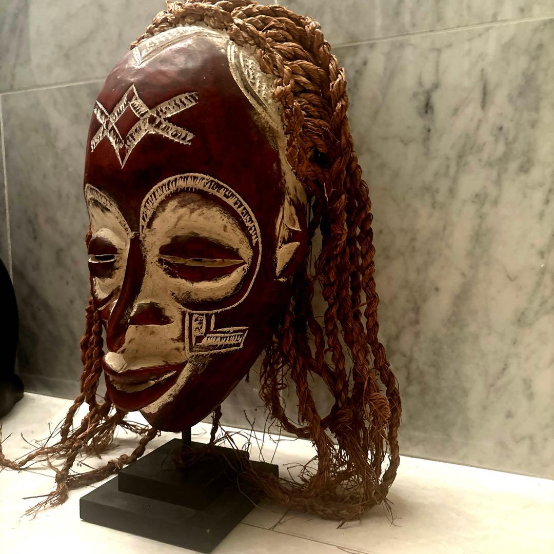 西アフリカアンティーク コンゴのチョクエ族とてつもない存在感の仮面