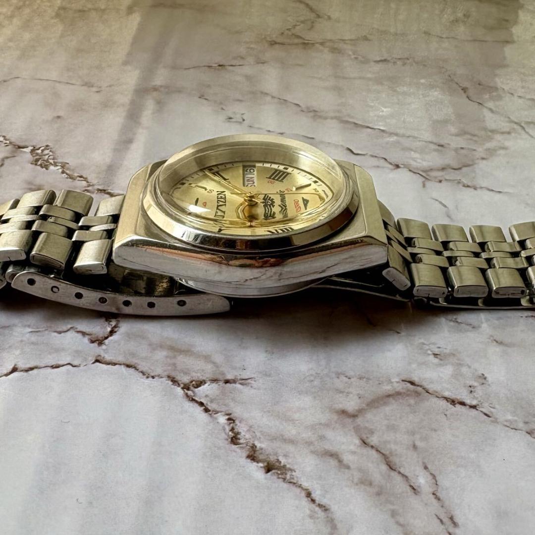 シチズン★オーバホール済★純正ベルト★自動巻デイデイト★アンティーク★70S