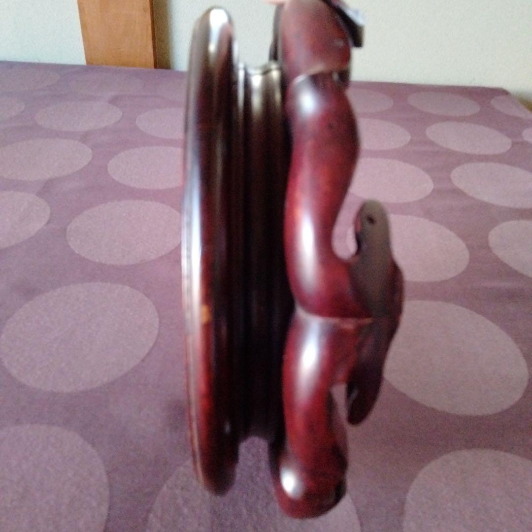 陶磁器大器を乗せる安定した鑑賞台蓮華台座最高級天然唐木細工