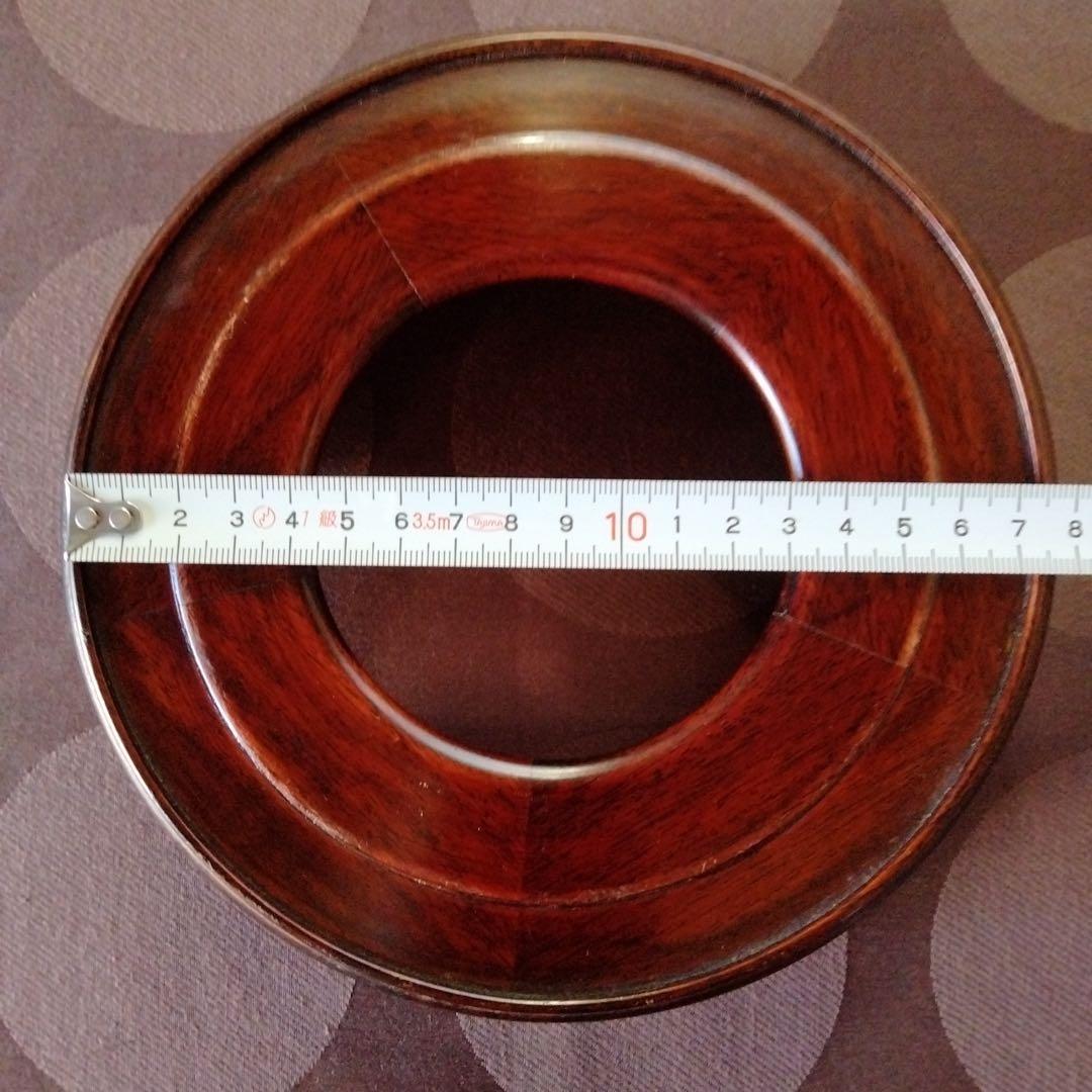 陶磁器大器を乗せる安定した鑑賞台蓮華台座最高級天然唐木細工