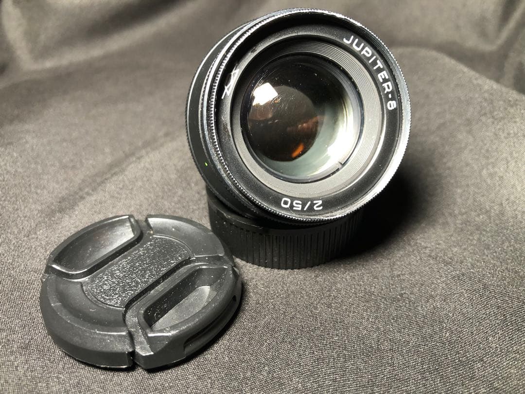 Jupiter-8 50mm f2 L39 フード、LMアダプター付き 初期型 Jupiter-8