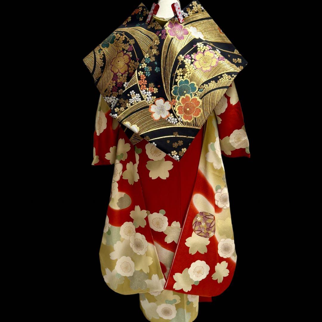 美品 振袖フルセット トールサイズ 160〜170cm 梅・桜・毱・古典柄 裄