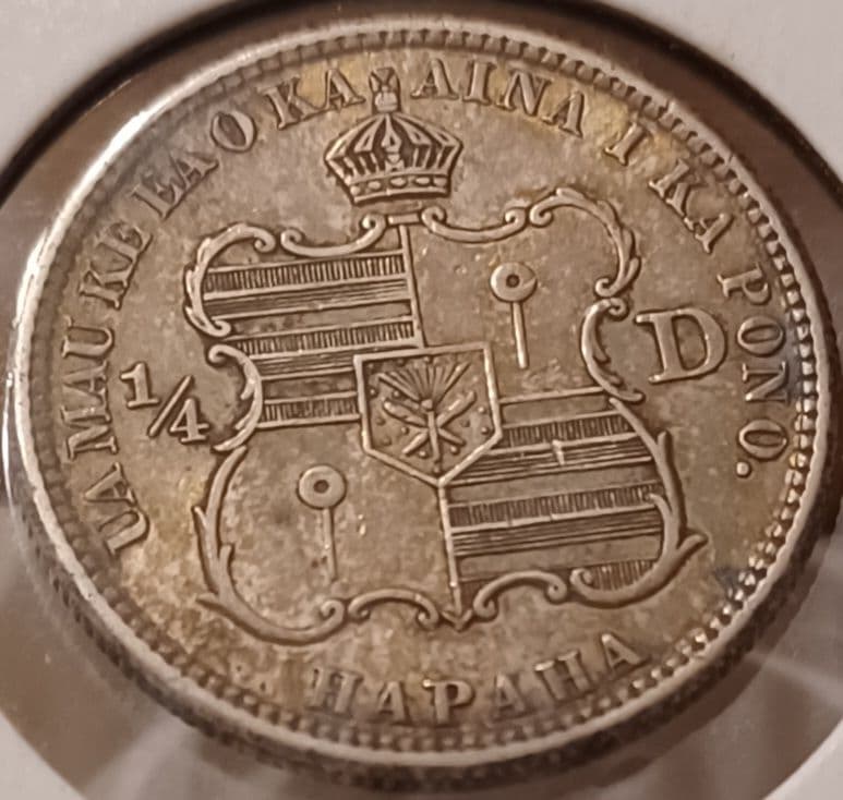 1883年 ハワイ 1/4ドル銀貨「愉快王」とも呼ばれる陽気な人柄カラカウア1