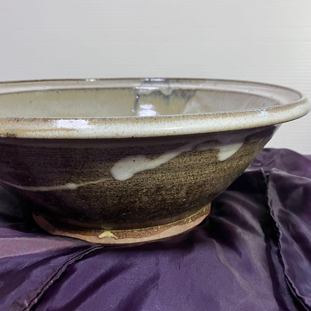 陶器　肥後　熊本　小代焼　大鉢　直径３２cm 刻印あり　井上泰秋作？