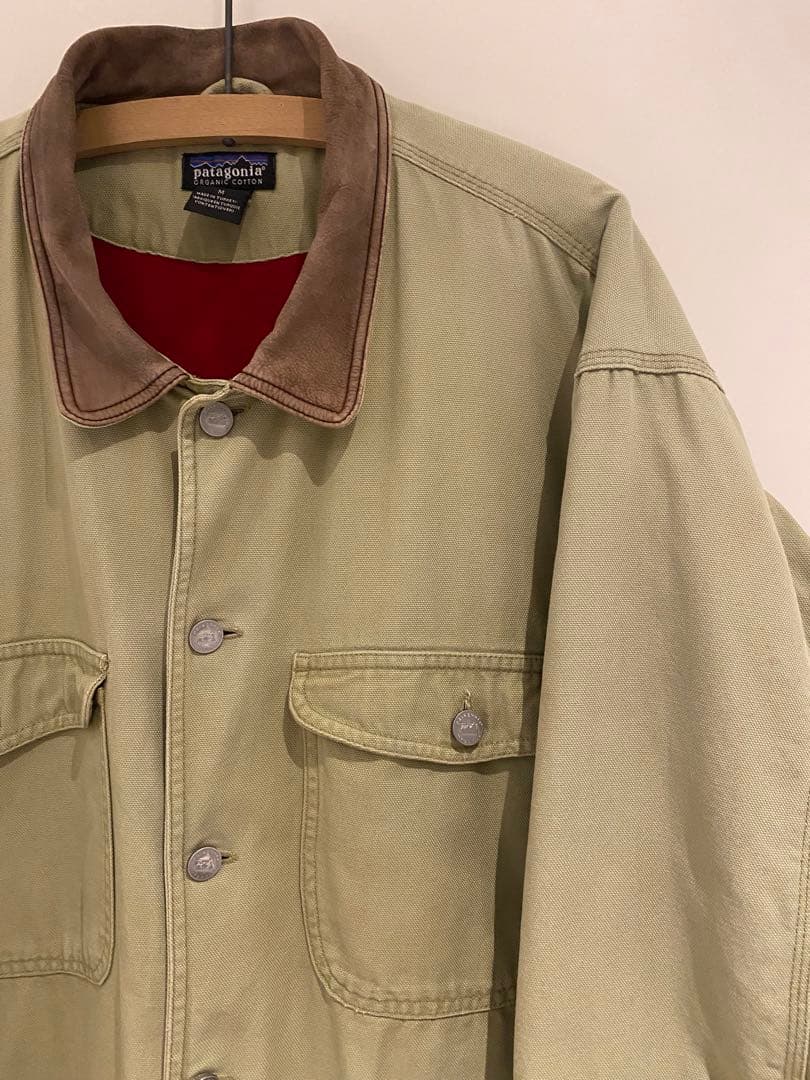 【名作】90s patagonia nuevorange ヌエボレンジ　襟レザー
