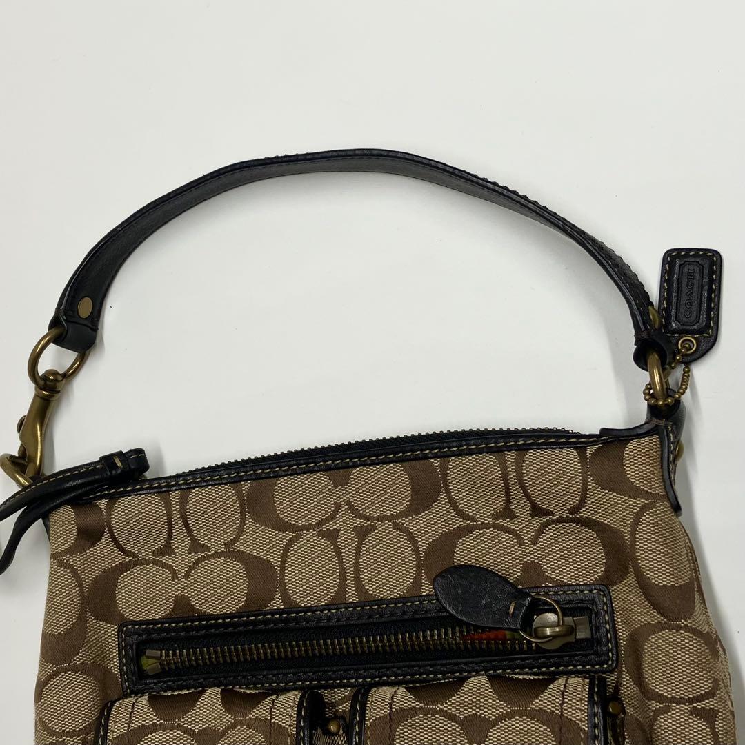 【美品】コーチ レガシー シグネチャー ショルダー バッグ レザー ターンロック