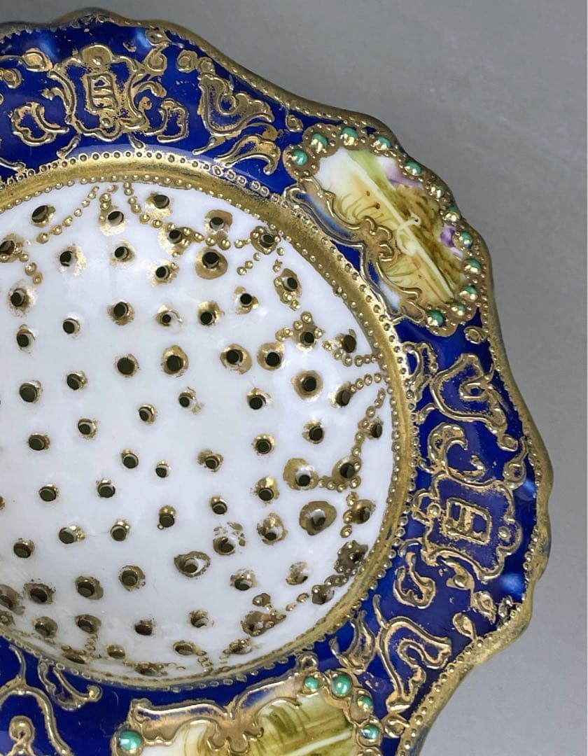 【美品】オールドノリタケ ティーストレーナー 茶漉し ジュエル ジュール スワン