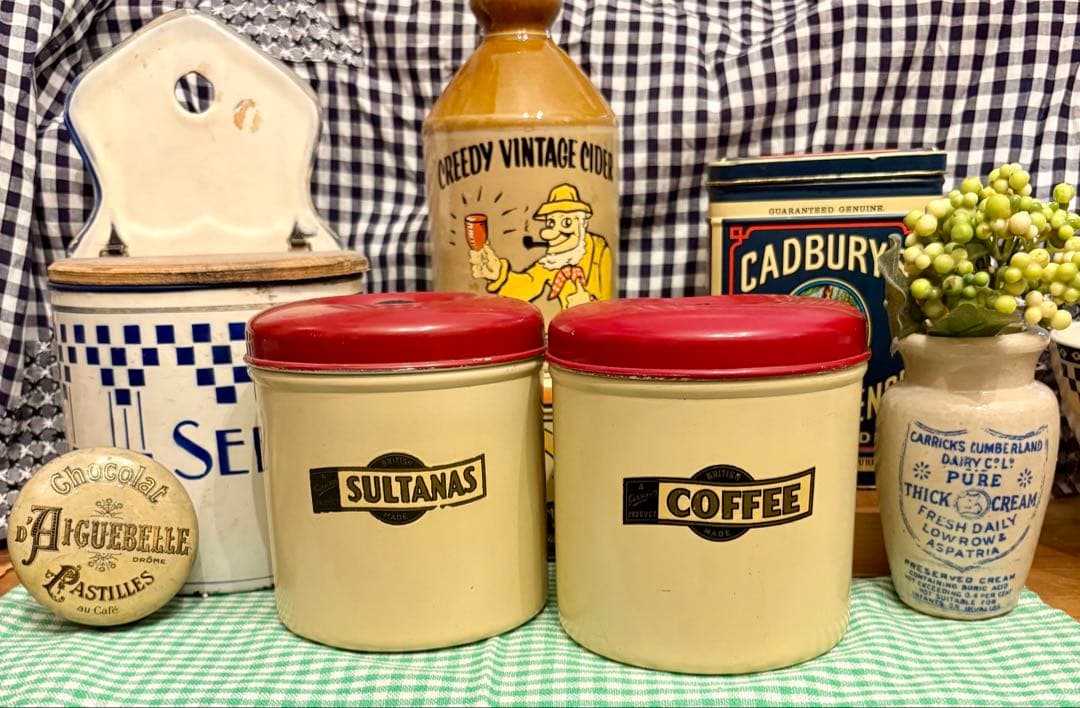 ◇希少人気コレクターズ◇イギリスアンティークgarrison社キャニスター2個