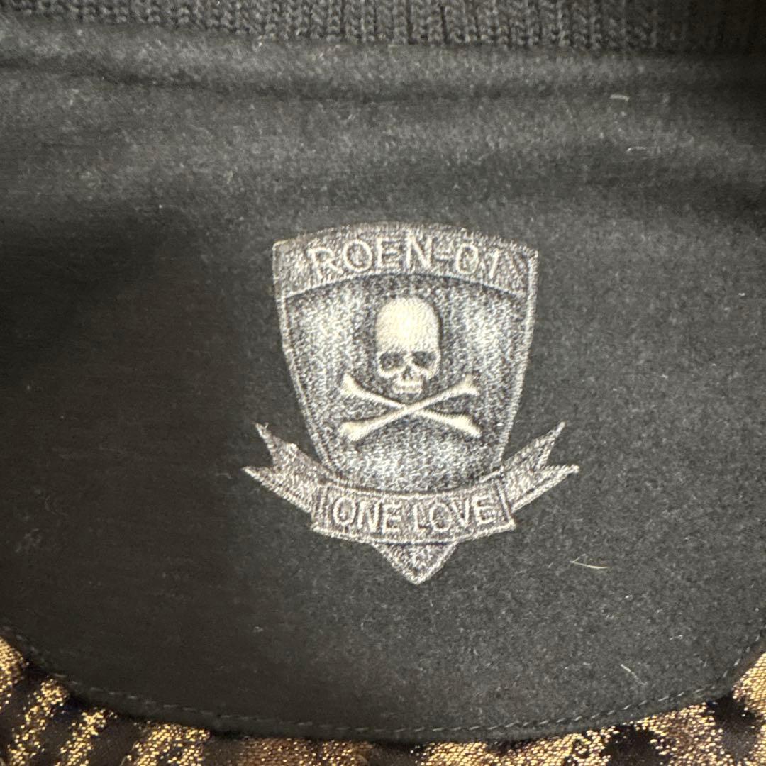 【レア】ROEN 2way 袖レザー スタジャンヒョウ柄裏地　スカル刺繍