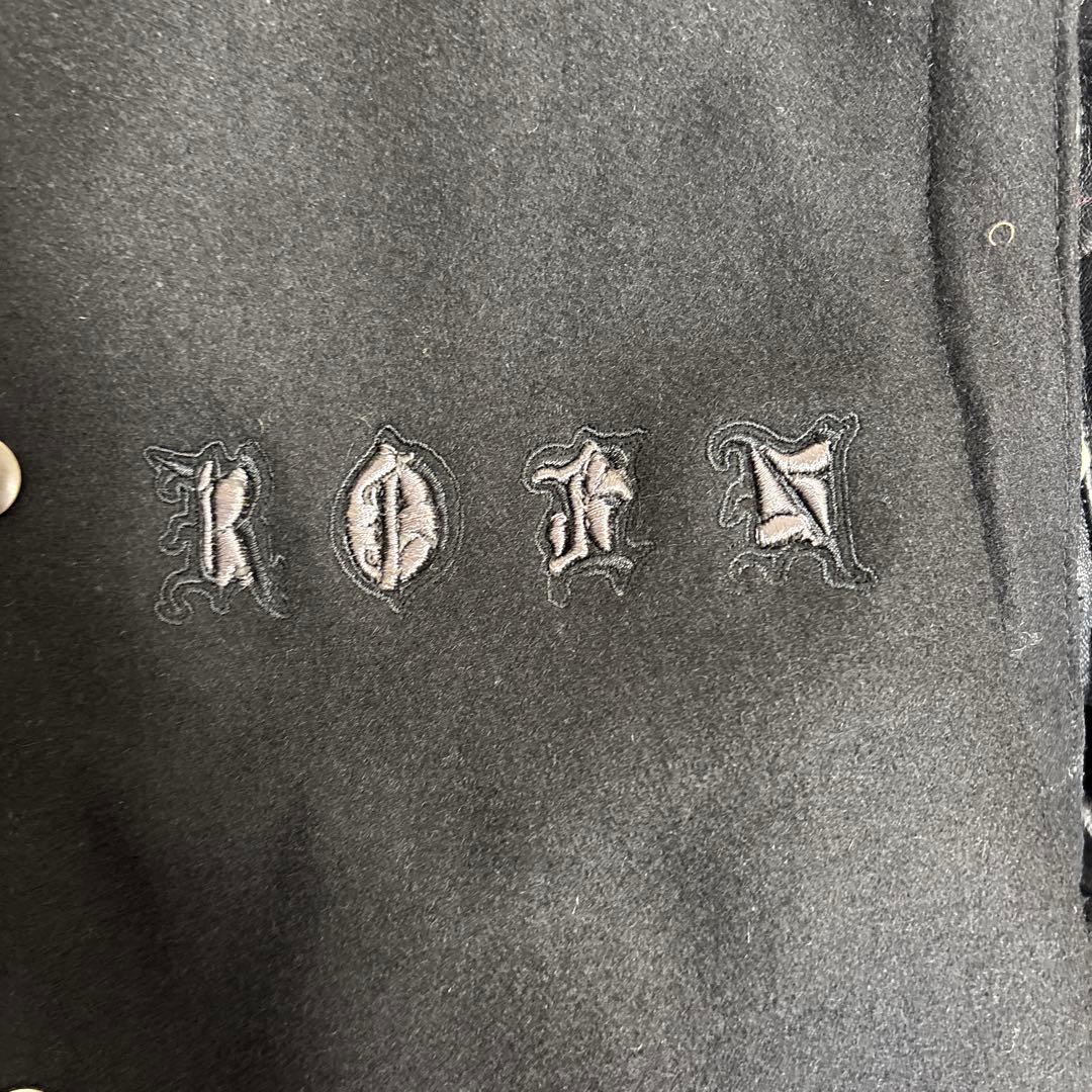 【レア】ROEN 2way 袖レザー スタジャンヒョウ柄裏地　スカル刺繍