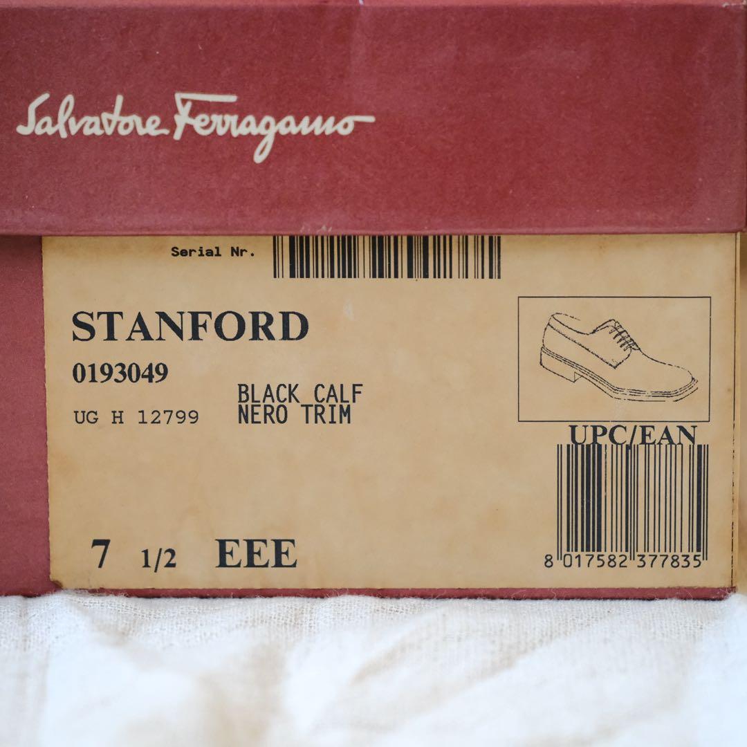 Salvatore FerragamoスクエアプレーントゥSTANFORD黒75