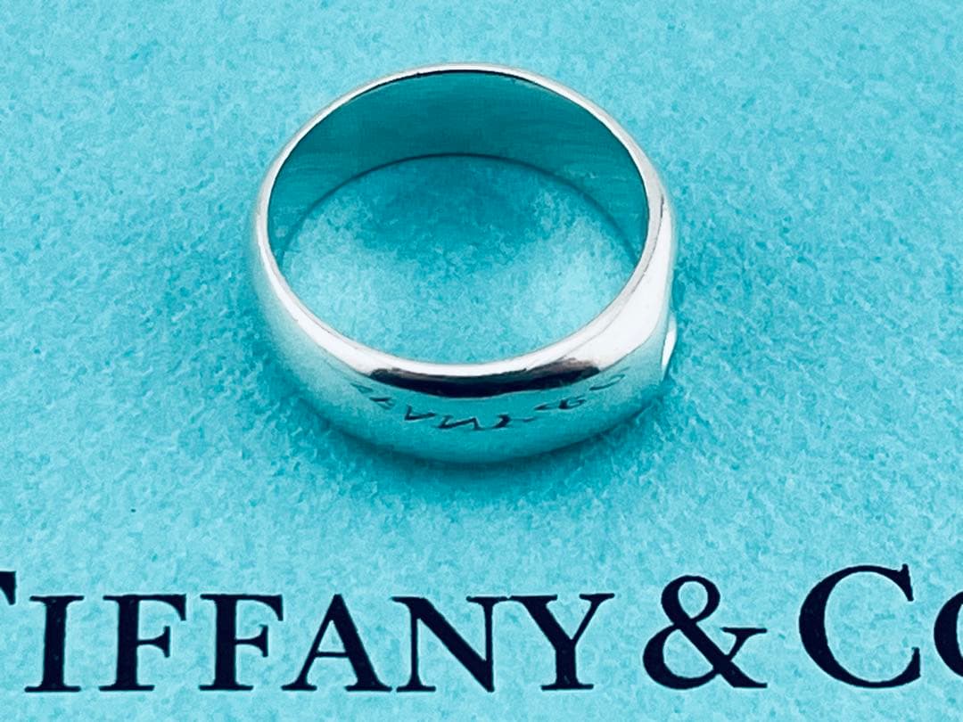 h965 ティファニー　カーブド　ハート　リング　シルバー　925 約8.5号