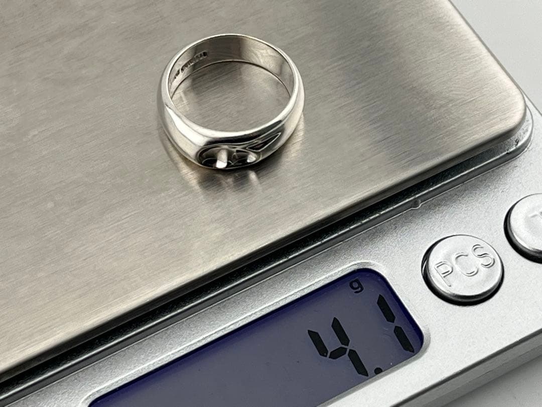 h965 ティファニー　カーブド　ハート　リング　シルバー　925 約8.5号