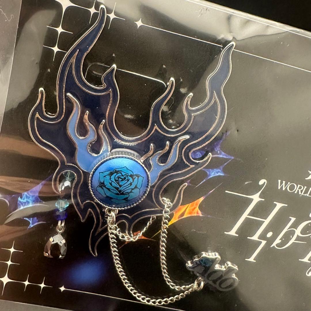 Ado2025HibanaVIP特典限定ブローチピンバッジ青バラ炎デザイン非売品