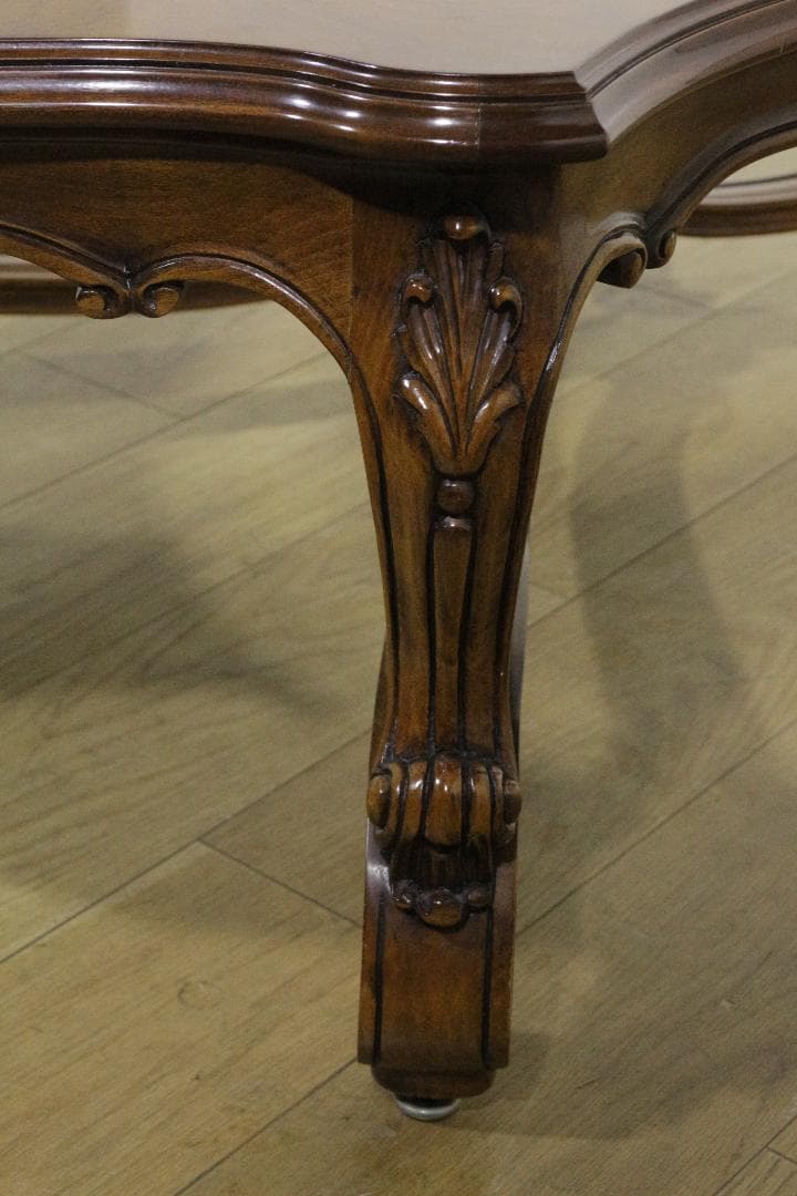 KARGES FUNITURE☆木製センターテーブル☆ガラス天板☆ネコ脚☆ モダン