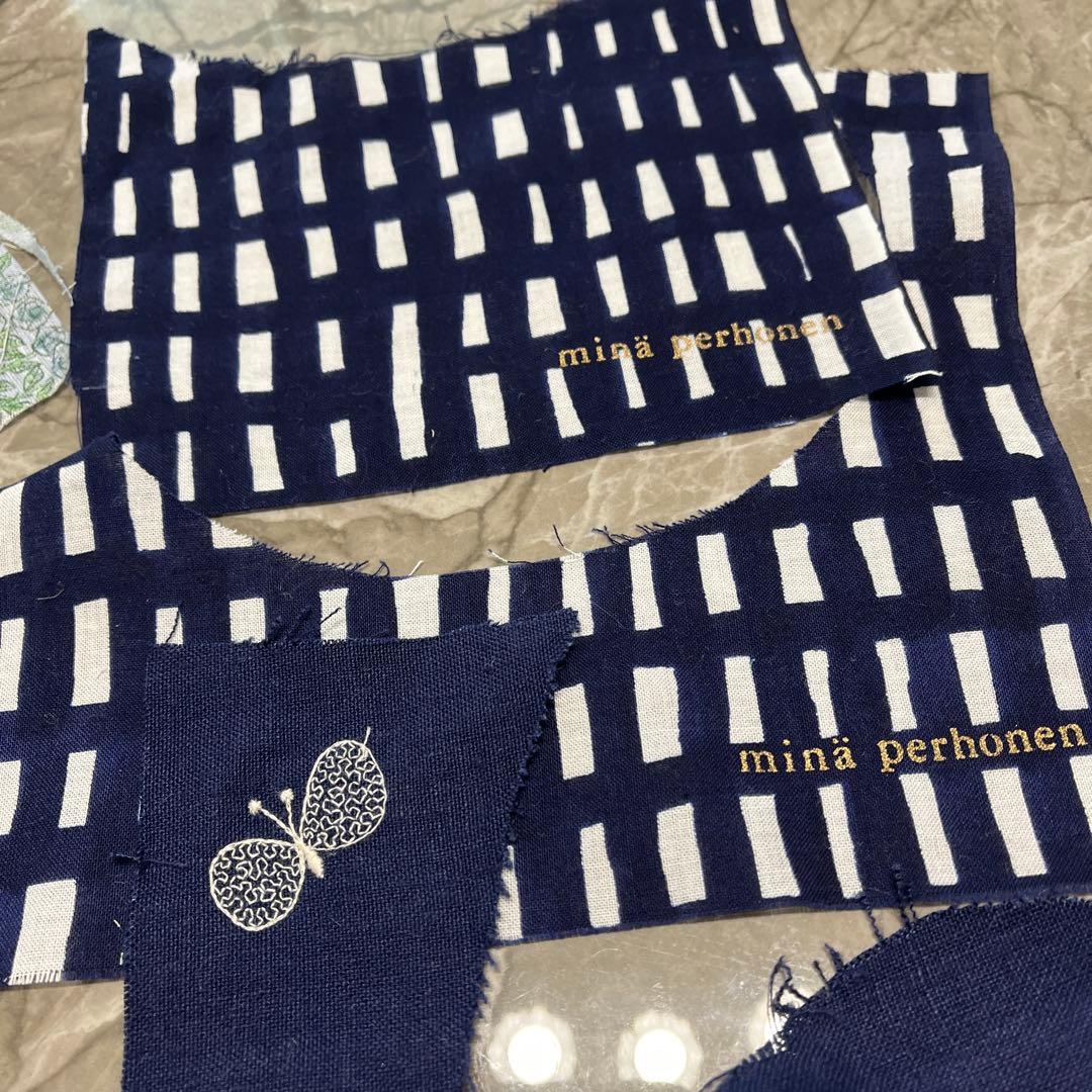 ミナペルホネン*ハギレセット♪（手ぬぐいミナペルホネンロゴ2点、含む