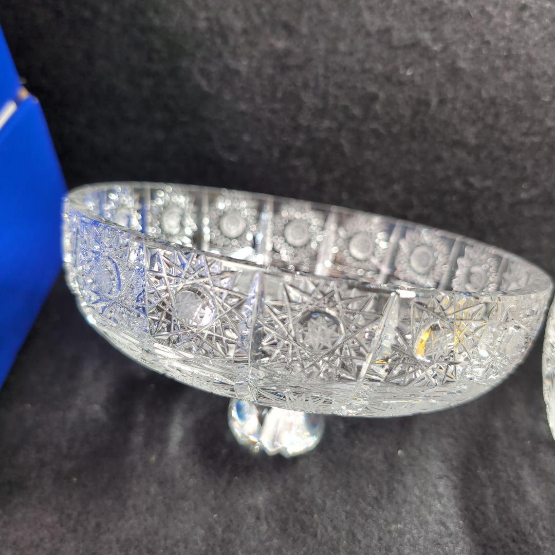 ボヘミア】高級クリスタル 蓋付きボウル PK500 ハンドメイドカット