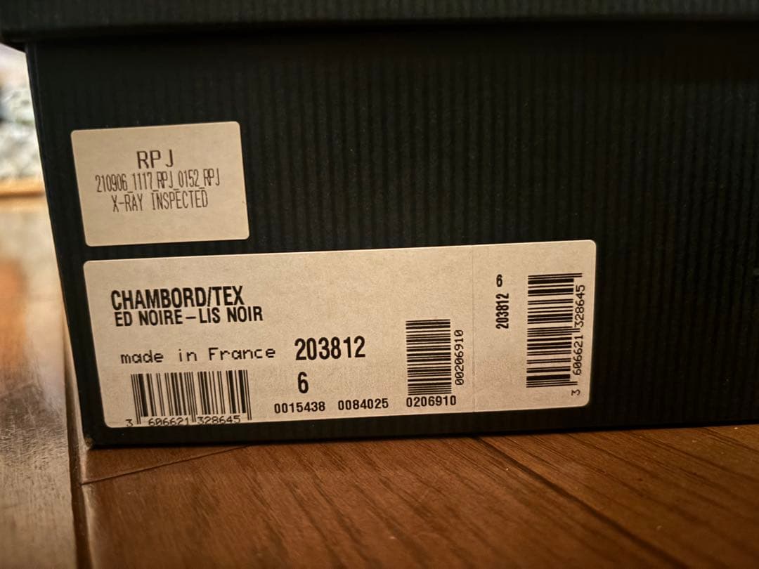 パラブーツ EDIFICE別注 シャンボード　ステッチ黒24.5cm