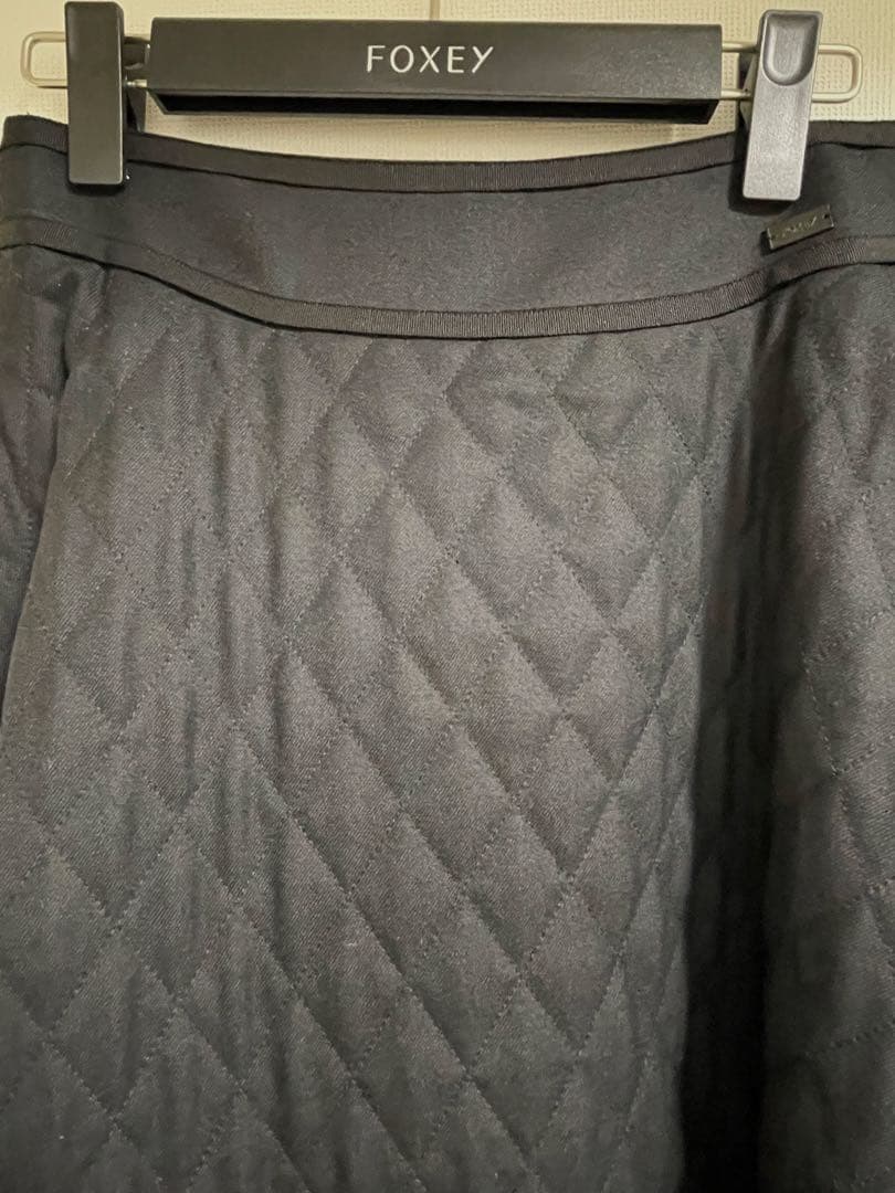 フォクシー キルティングスカート 43043 クロス リリー ブラック