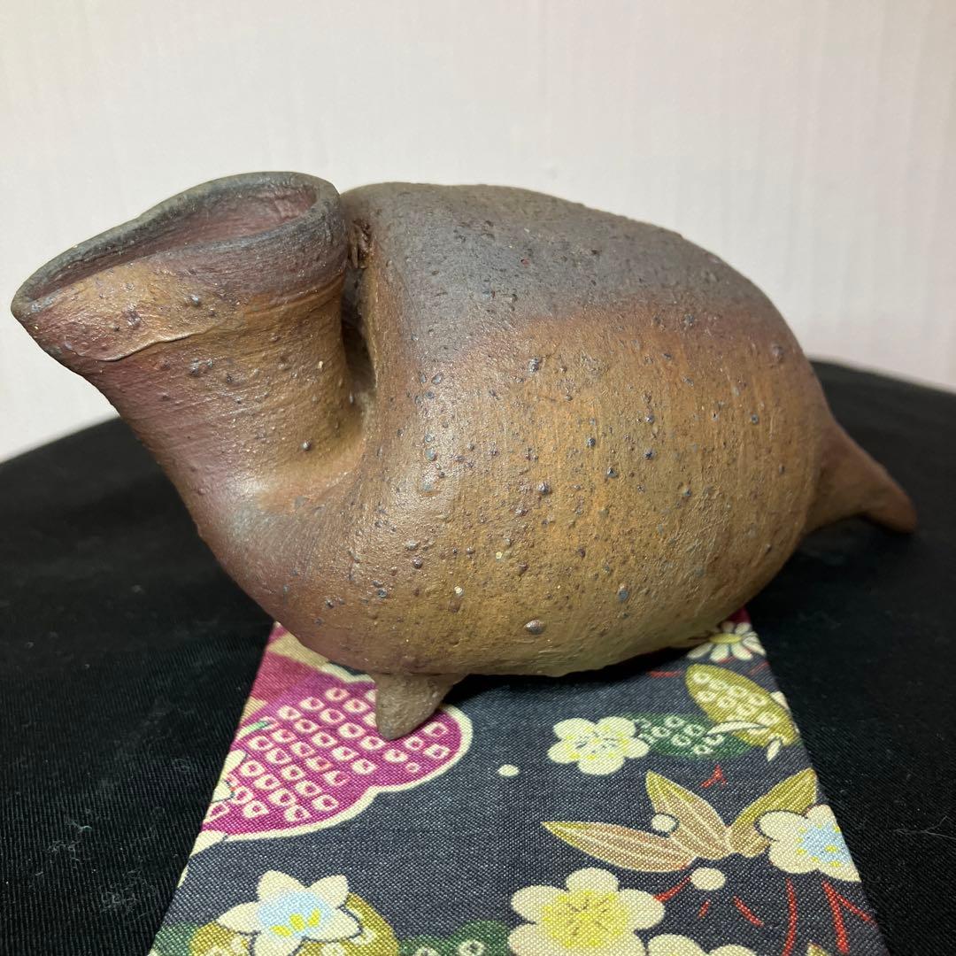 鴨徳利　アンティーク　骨董品　一輪挿し　酒器