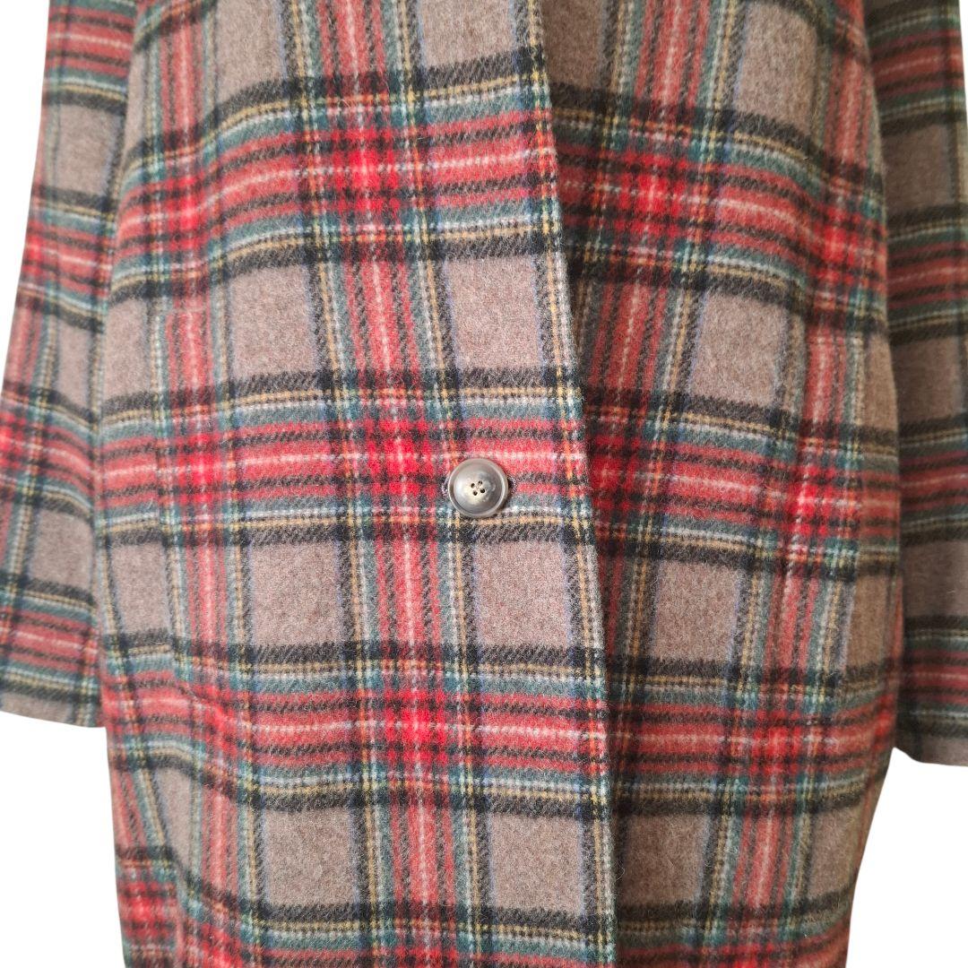 mizuiro ind チェック柄 ウール混 ロングコート - メルカリ