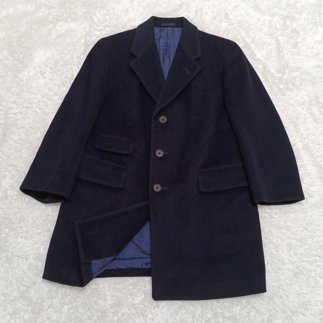 極美品✨️BURBERRY バーバリー チェスターコート アンゴラ 紺 S〜M