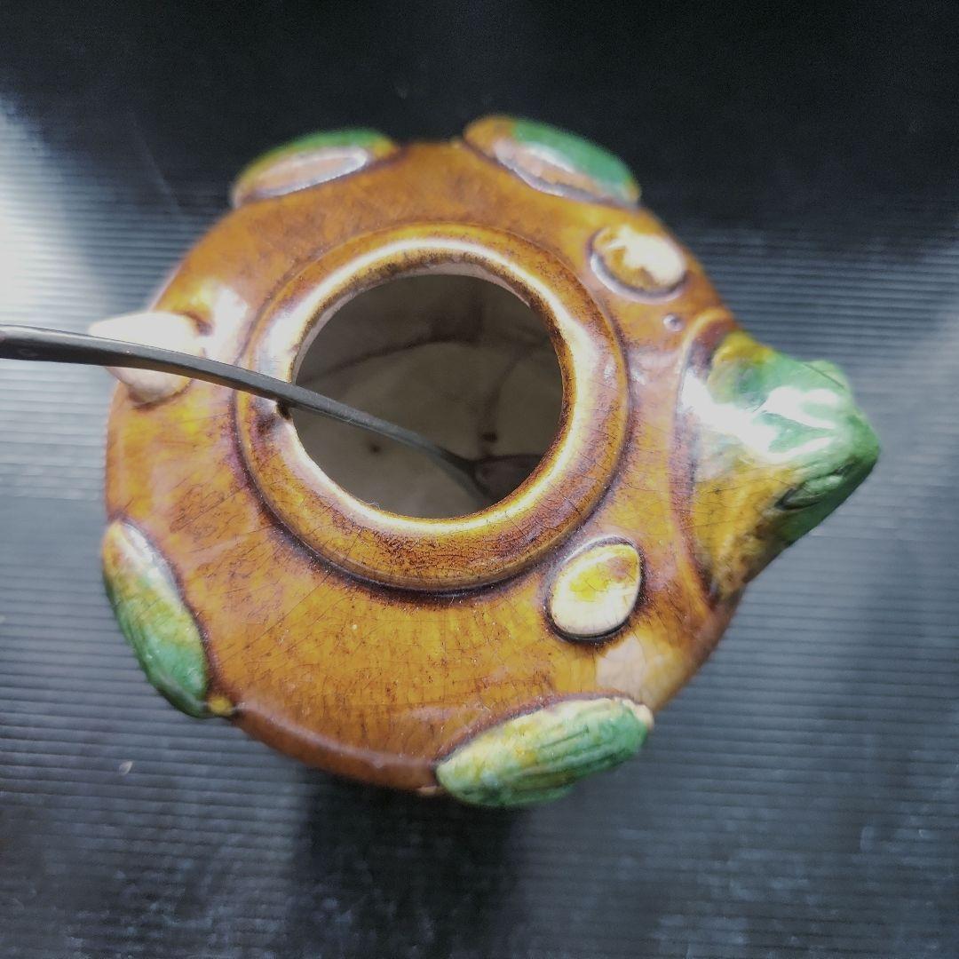 唐三彩蛙形水滴、水盂、水差 書道用 唐三彩蛙形水滴、水差 書道用