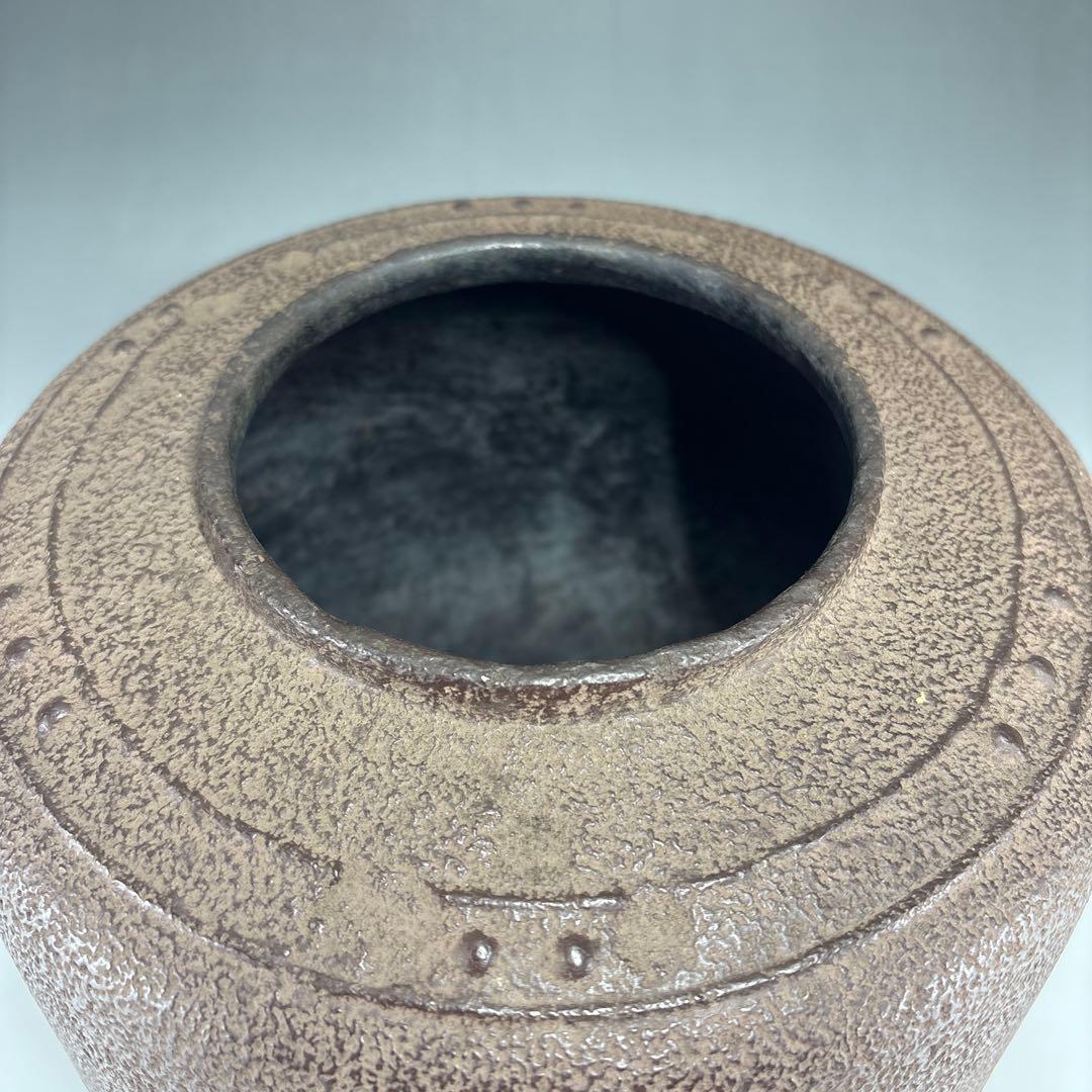 【茶道具】寿英造　万代屋釜　銀摘み　釜環付　炉開きに