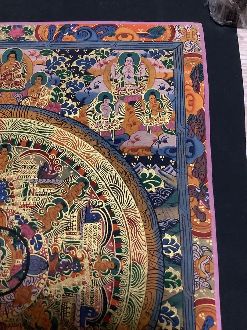 《 チベット密教　新品　1点物 》 手描き　曼荼羅　仏陀　釈迦　仏画　仏教　f3