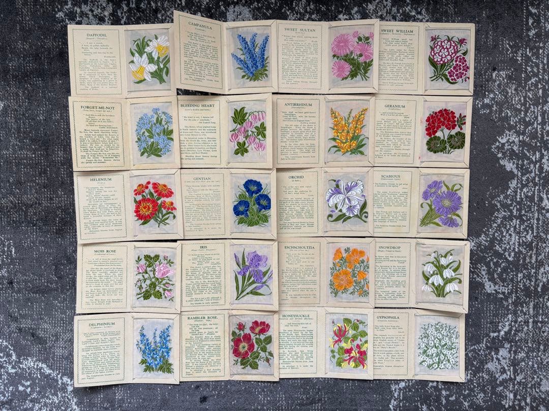 英国アンティーク　ケンジタス　シルクカード　60枚　ミディアムサイズ　ノベルティ