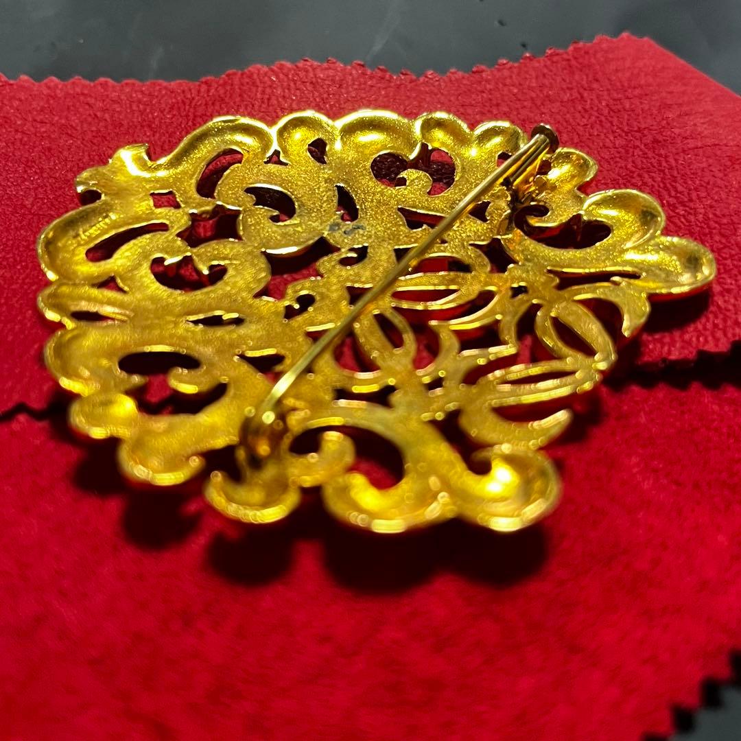 LOEWE ロエベ Vintageヴィンテージ ブローチ goldゴールドカラー