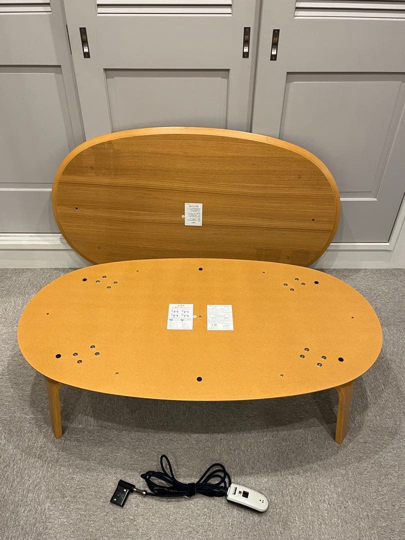 廃番】無印こたつ 大 オーバル型 ローテーブル タモ材 - メルカリ