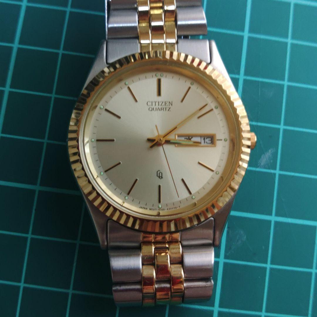ミ*ー様 電池交換済シチズン アナログ腕時計 コンビ　フルーテッドベゼル