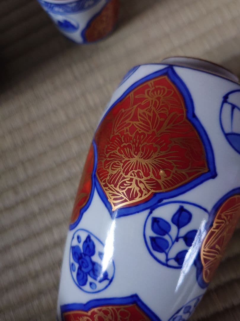 値下げしました】染金襴手皆具 龍岳造