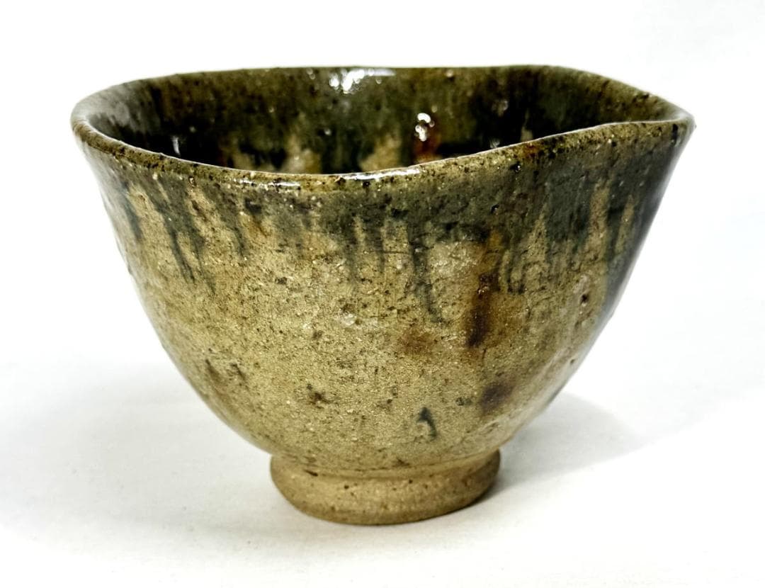 江戸時代中期 尾張徳川家御用窯 御深井焼 茶碗 伝世品焼物 ウブ品