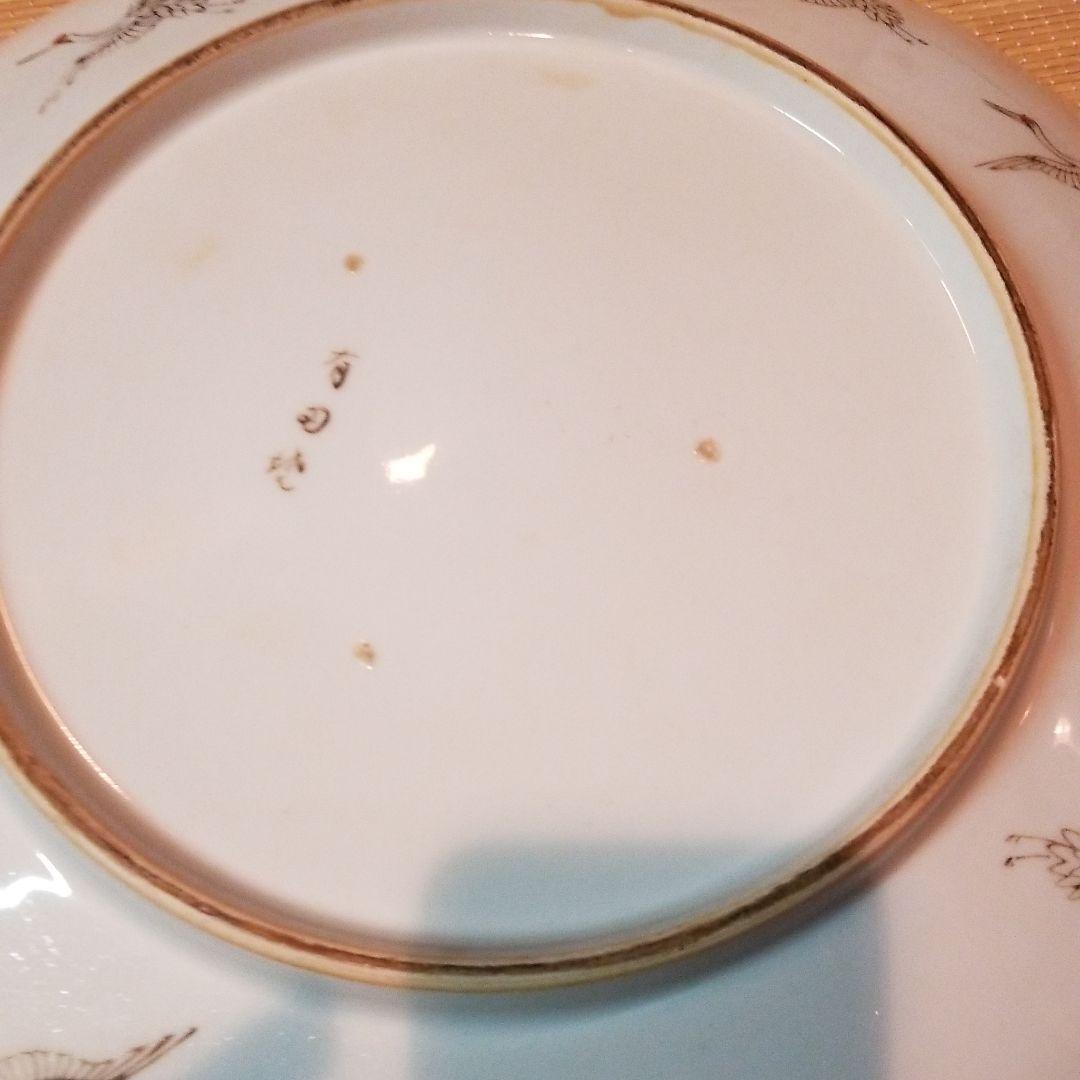 有田焼大皿御所車に鶴 直径39センチほどのものです