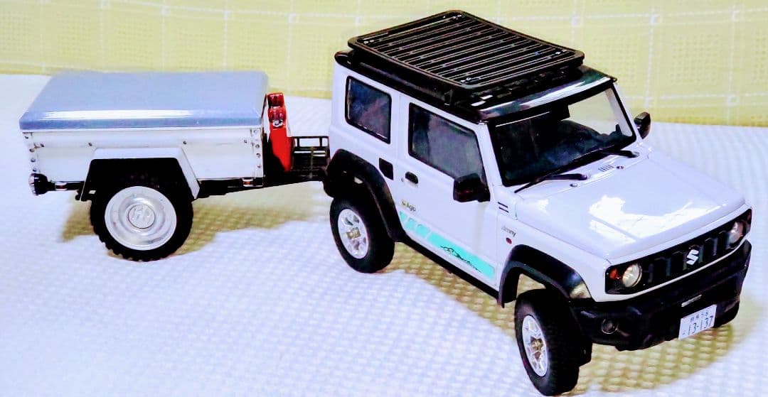 c*a様 スズキ ジムニー 1/16 ラジコン ホワイト 専用トレーラー付き