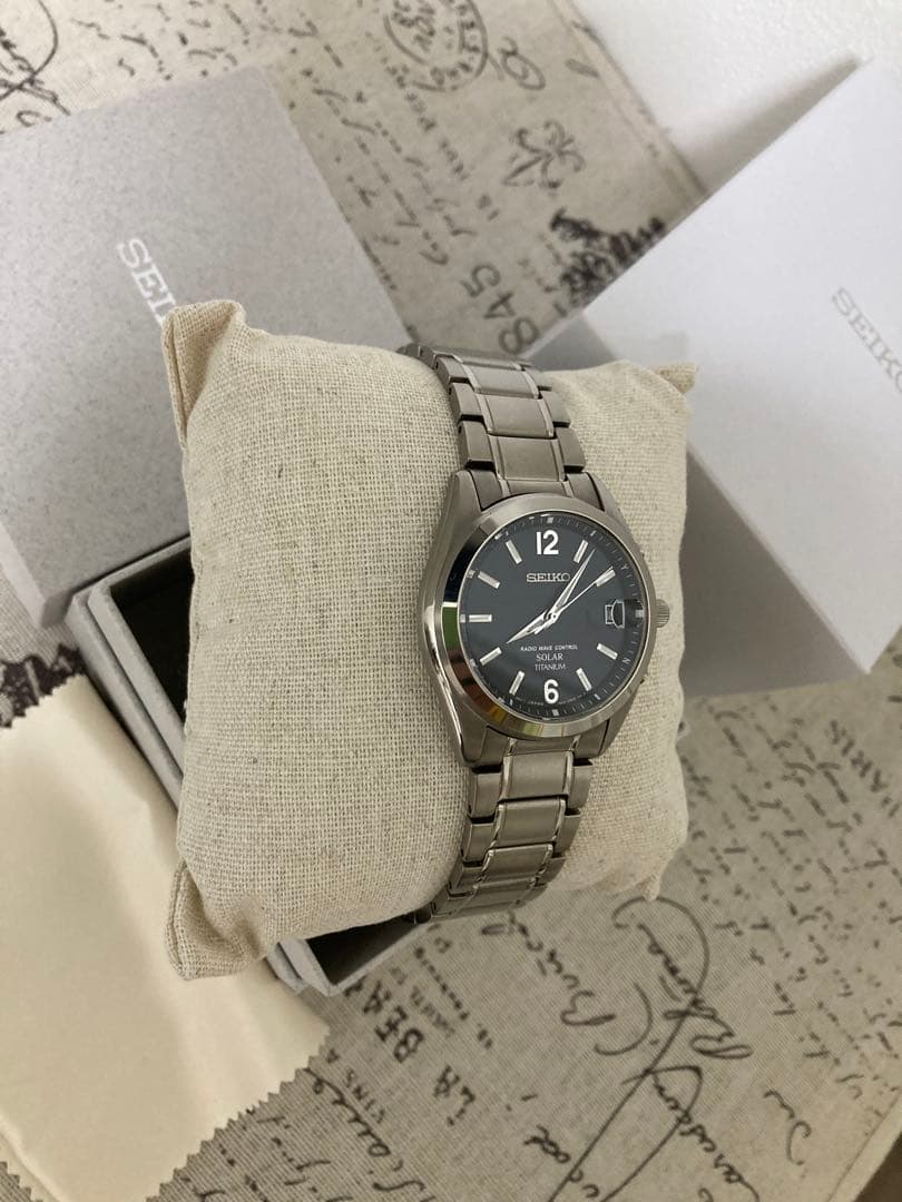 美品！ SEIKO セイコー チタン 電波 メンズ フルコマ sbtm229