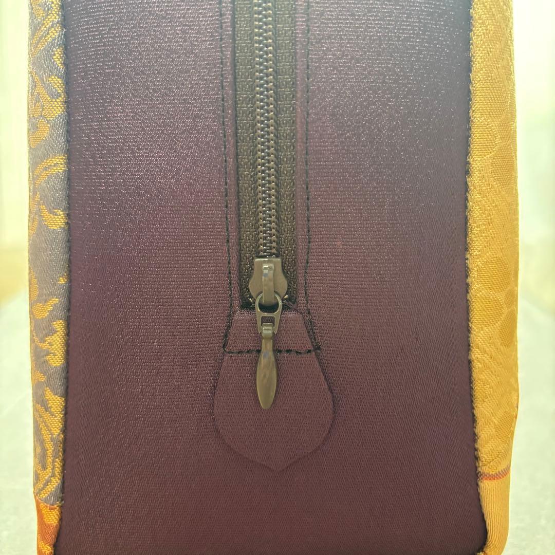 美品　利休バッグ　着物　訪問着　帯地　正絹　和装用バック　紫　　金　紫紺