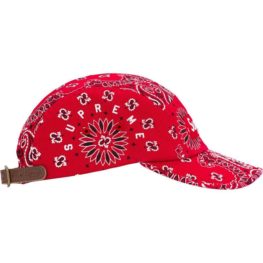Supreme Bandana Camp Cap Red 赤 ショップ バンダナ柄