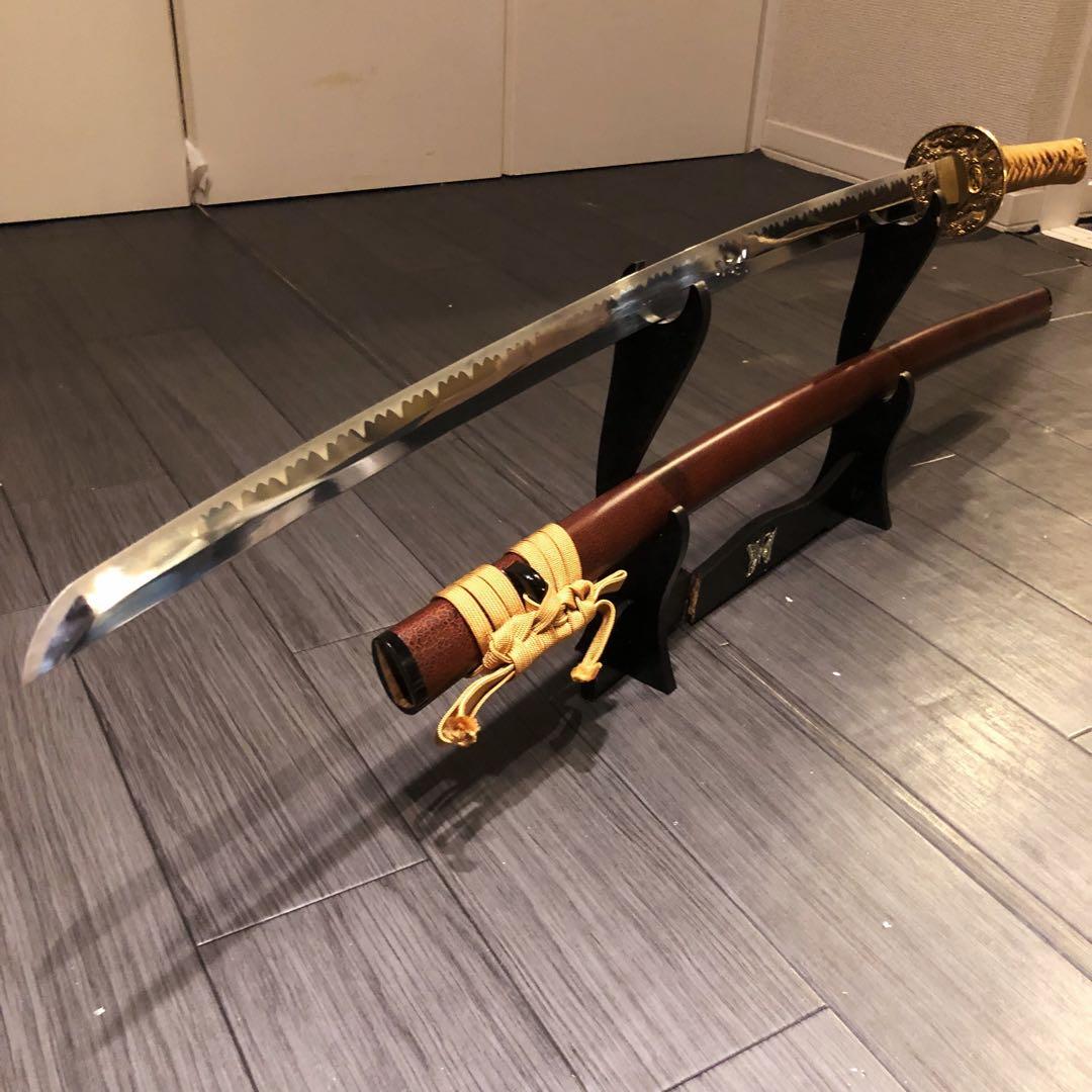 高級模造刀　居合刀　優波紋　茶拵え