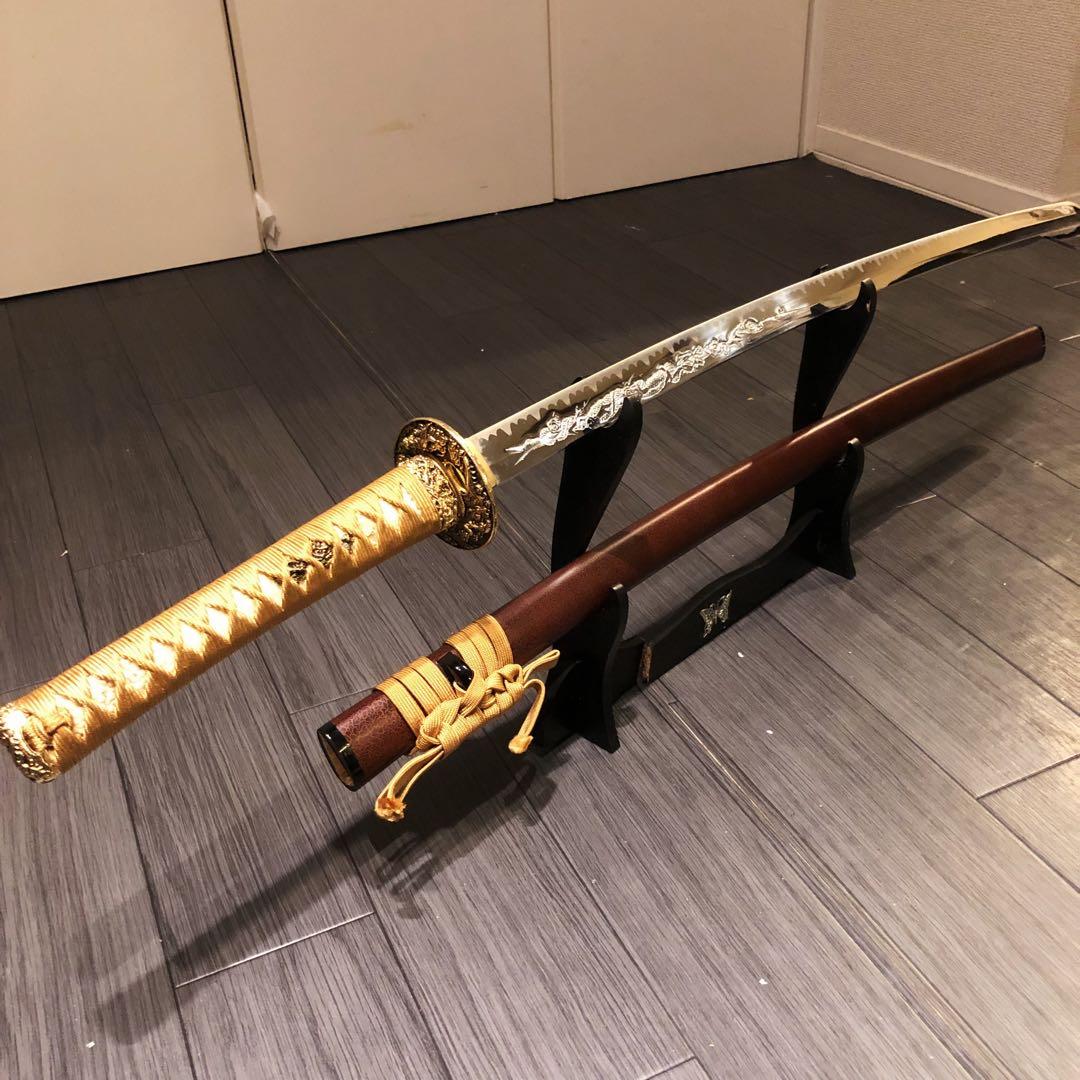 高級模造刀　居合刀　優波紋　茶拵え