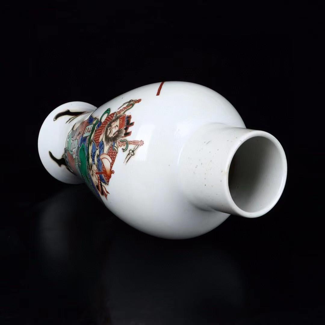 中国古美術✦清康熙紋 粉彩 人物故事紋瓶セット✦置物・