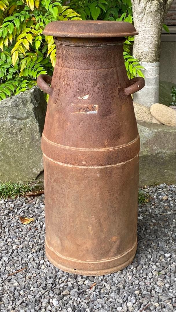 ガーデニング 古民具 ミルク缶 牛乳缶 昭和レトロアンティーク - メルカリ