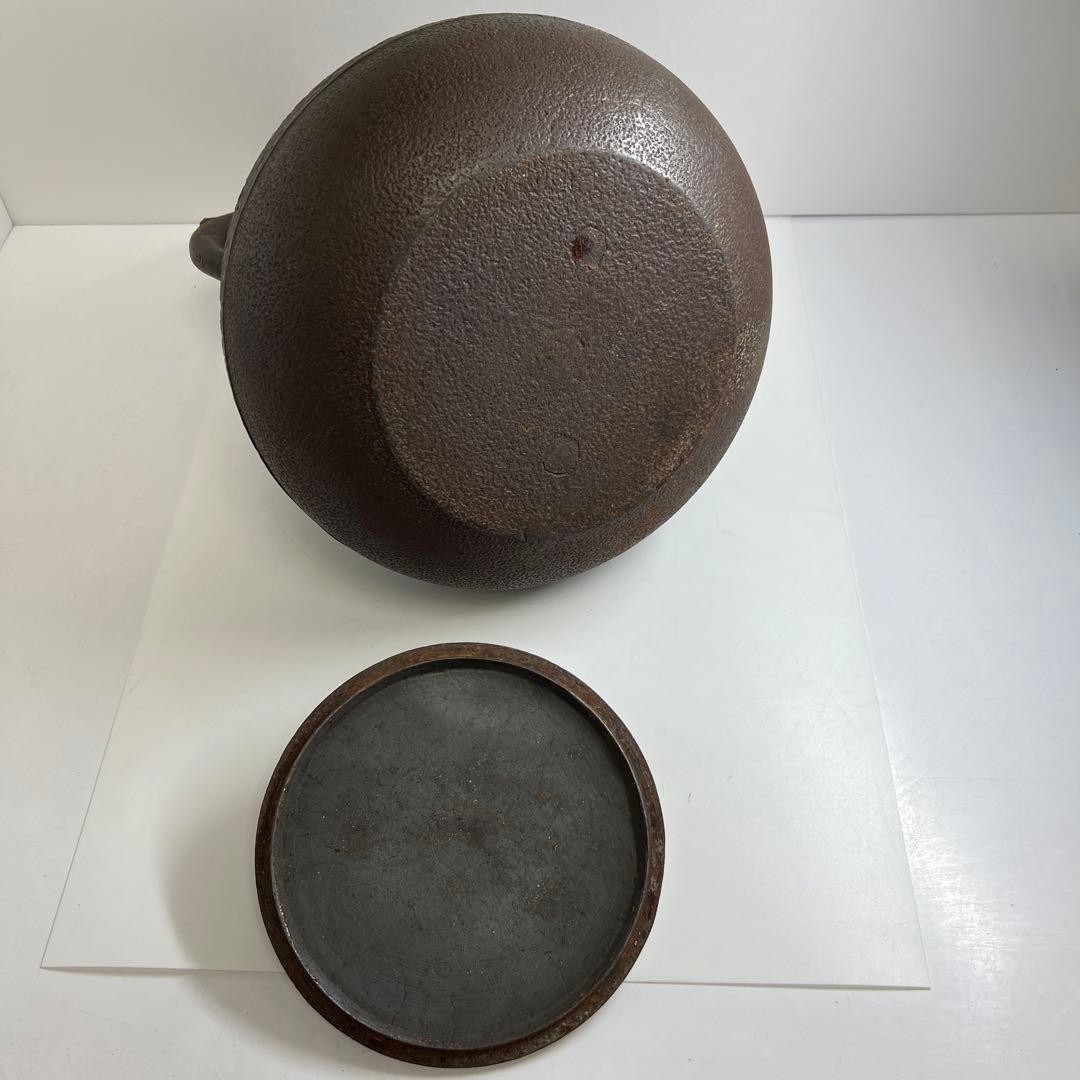 南部鴻栄堂造 桜尽鉄瓶 4833g 高さ35㎝ 東な7-