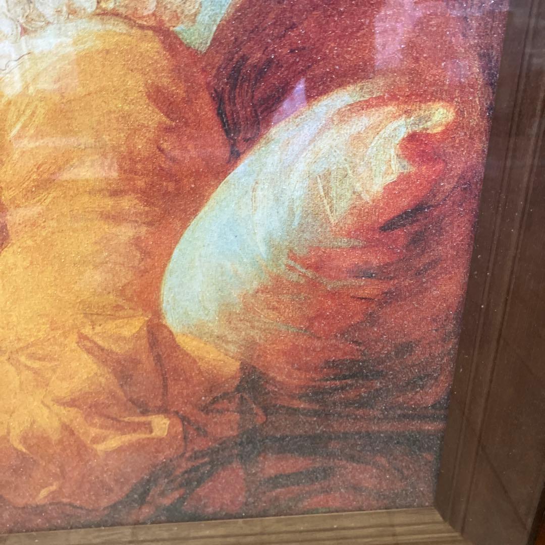 水晶画 フラゴナール 読書する娘 名画 絵画 貴石画 宝石画 アート 壁掛け