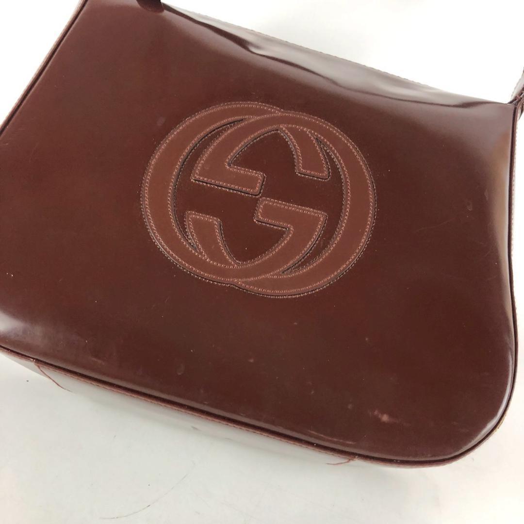 GUCCI グッチ エナメル ショルダーバッグ レッド レディース ブランド