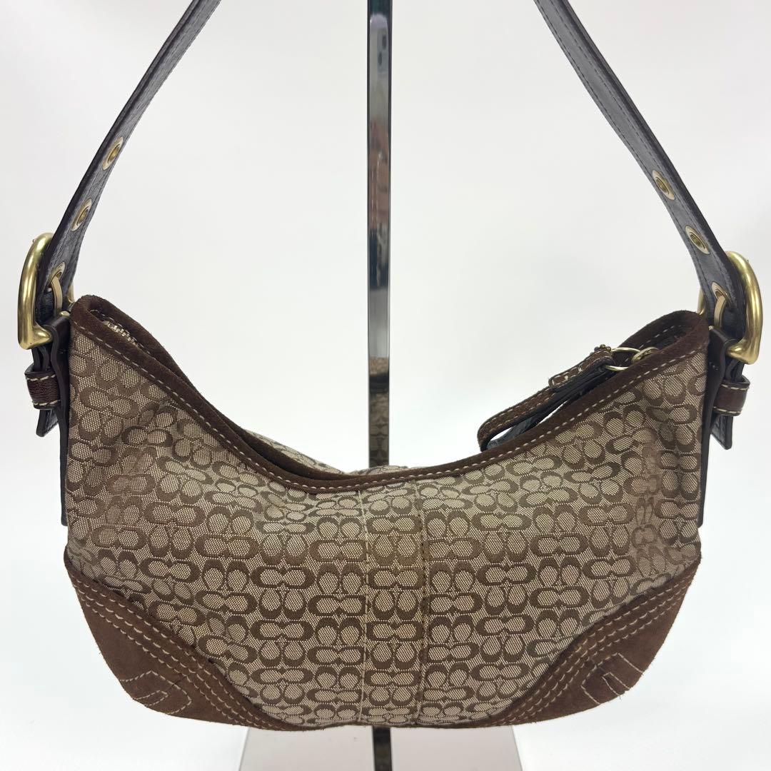 COACH シグネチャー ワンショルダー キャンバス レザー スエード 2154