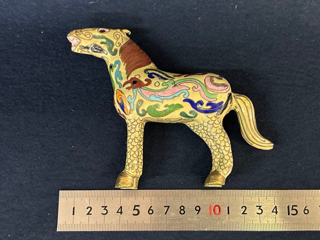 七宝金工細工馬置物 中国工芸 七宝金工細工馬置物 中国工芸 馬の